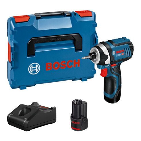 Tournevis à percussion sans fil Bosch GDR 12V-105 avec 2 x 2,0 Ah batterie Li-Ion L-BOXX