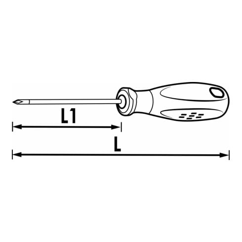 Tournevis cruciformes V1704 Profil Phillips PH PH2 VIGOR