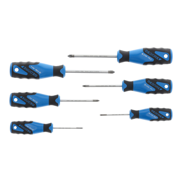 Tournevis Gedore 3C jeu de 6 pcs PH+PZ 0-1-2