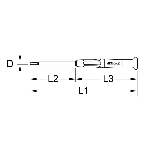 Tournevis précision avec isolation protectrice pour vis à fente, 3,5 mm KS Tools