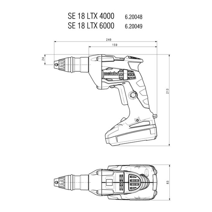 Tournevis sans fil Metabo pour cloisons sèches SE 18 LTX 4000 carton
