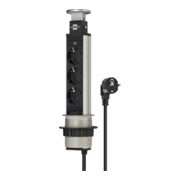 Tower Power Tischsteckdosenleiste 3-fach 2m H05VV-F 3G1,5