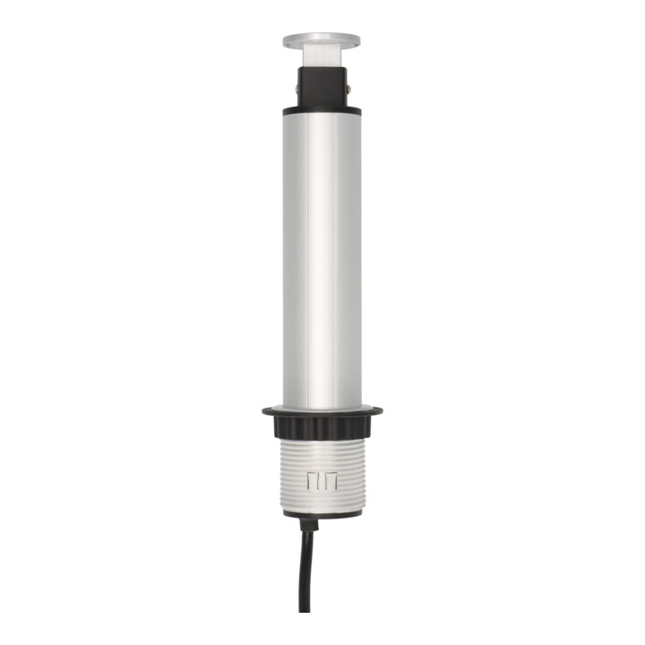 Tower Power USB-Charger stekkerdoos 3-voudig met 2 USB-laadstekkerdozen 2m H05VV-F 3G1,5, inschuifbaar in tafelblad