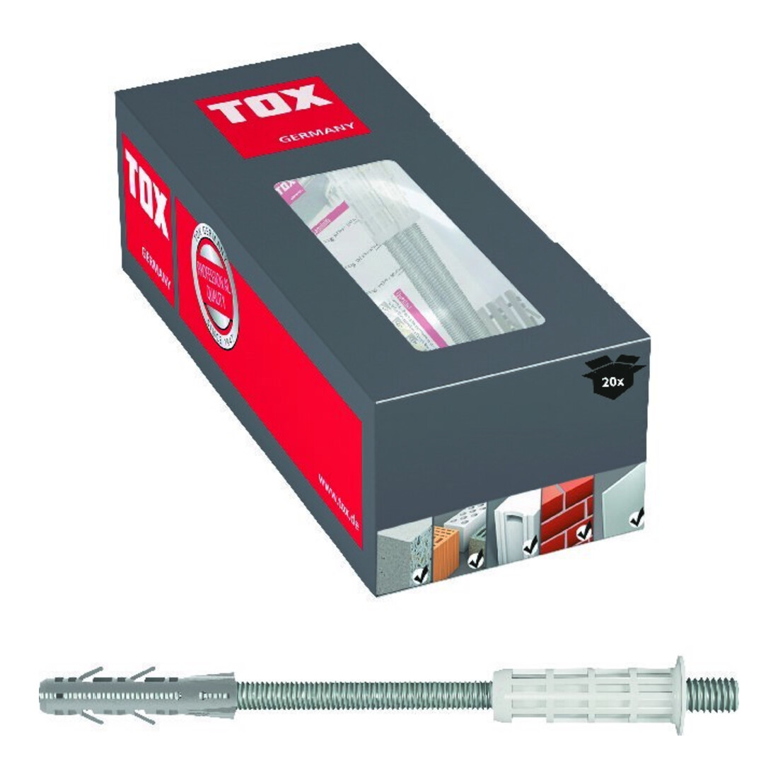 TOX Abstandsmont.-System Thermo Proof Mini M8x120 Großpack KT