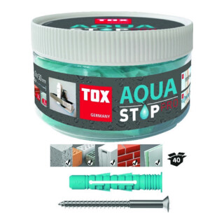 TOX Cheville Aqua Stop Pro 6/38 + Vis pour boîte ronde x40