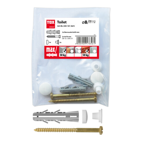 TOX Fixation WC sur pied blanc