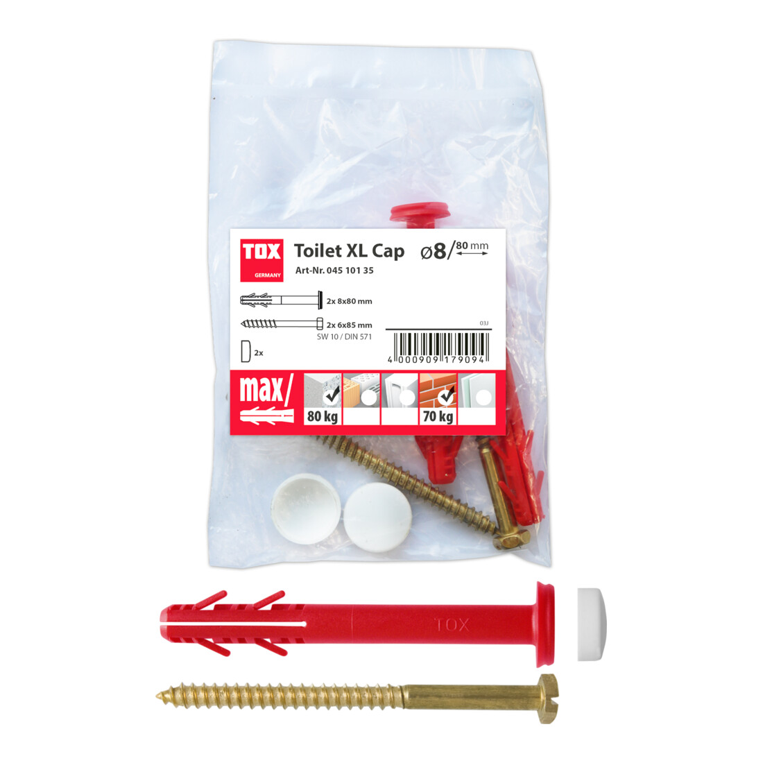 TOX Fixation WC sur pied Toilet XL Cap blanc