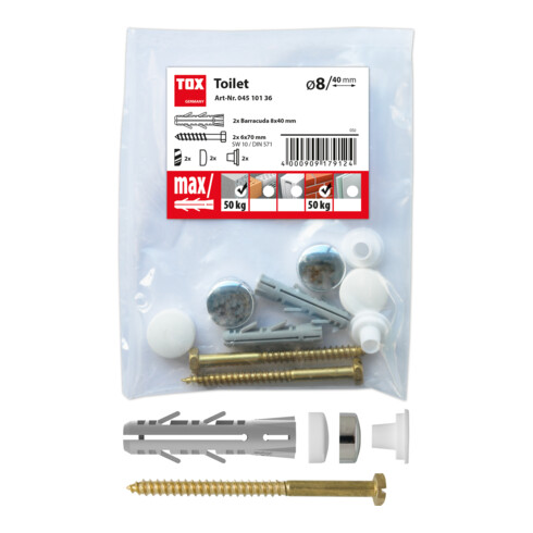TOX Fixation WC sur pied Toilette blanc/chrome