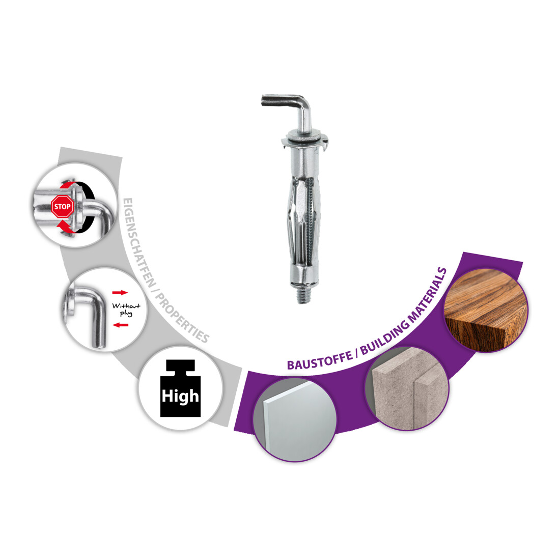 TOX Metall-Hakendübel Pirat Skippi-L M5x37 mm