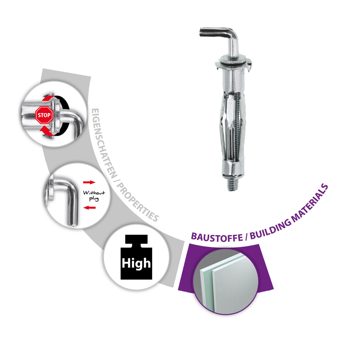 TOX Metall-Hakendübel Pirat Skippi-L M6x65 mm