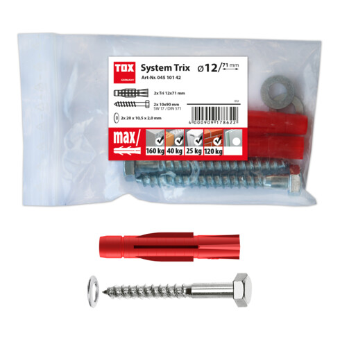 TOX Montagesatz System Trix 12x71 mm