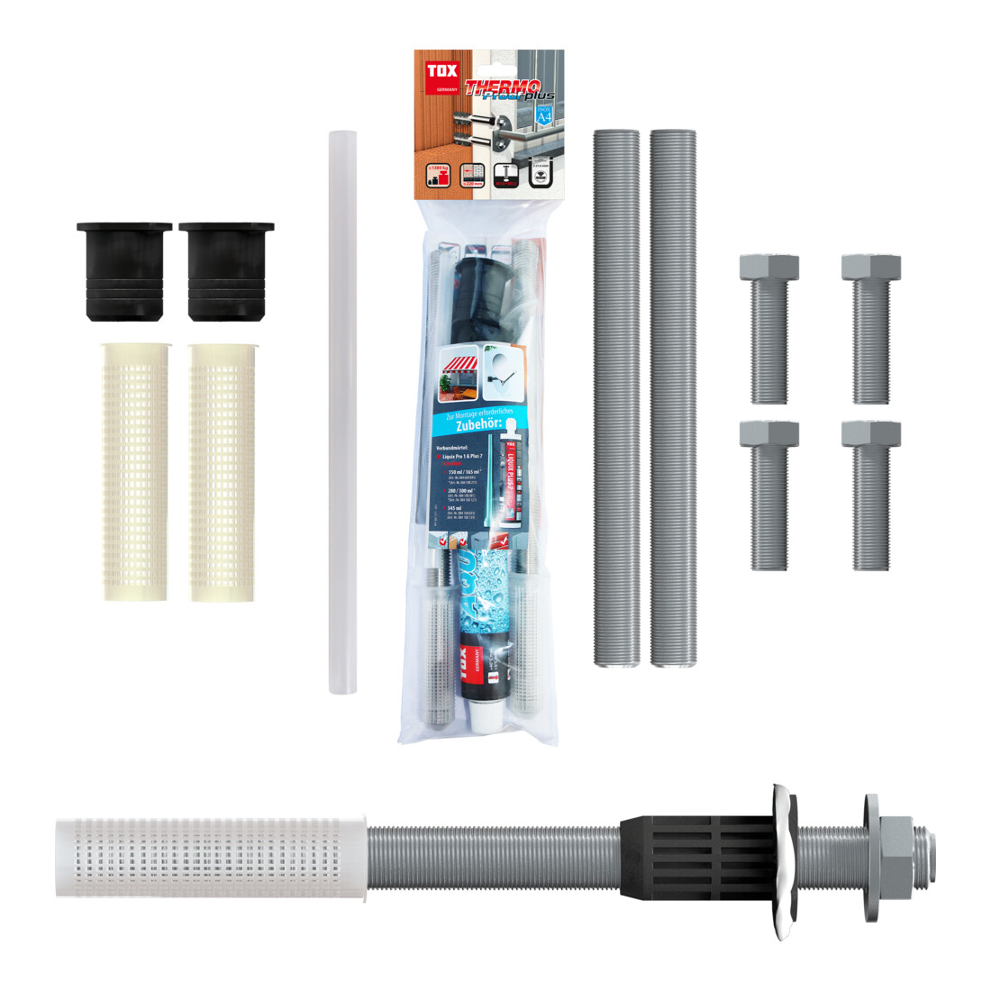 TOX Schwerlast-Montagesystem Thermo Proof Plus M16x300 mm IG M10 & M12 / Klemmstärke: 220 mm