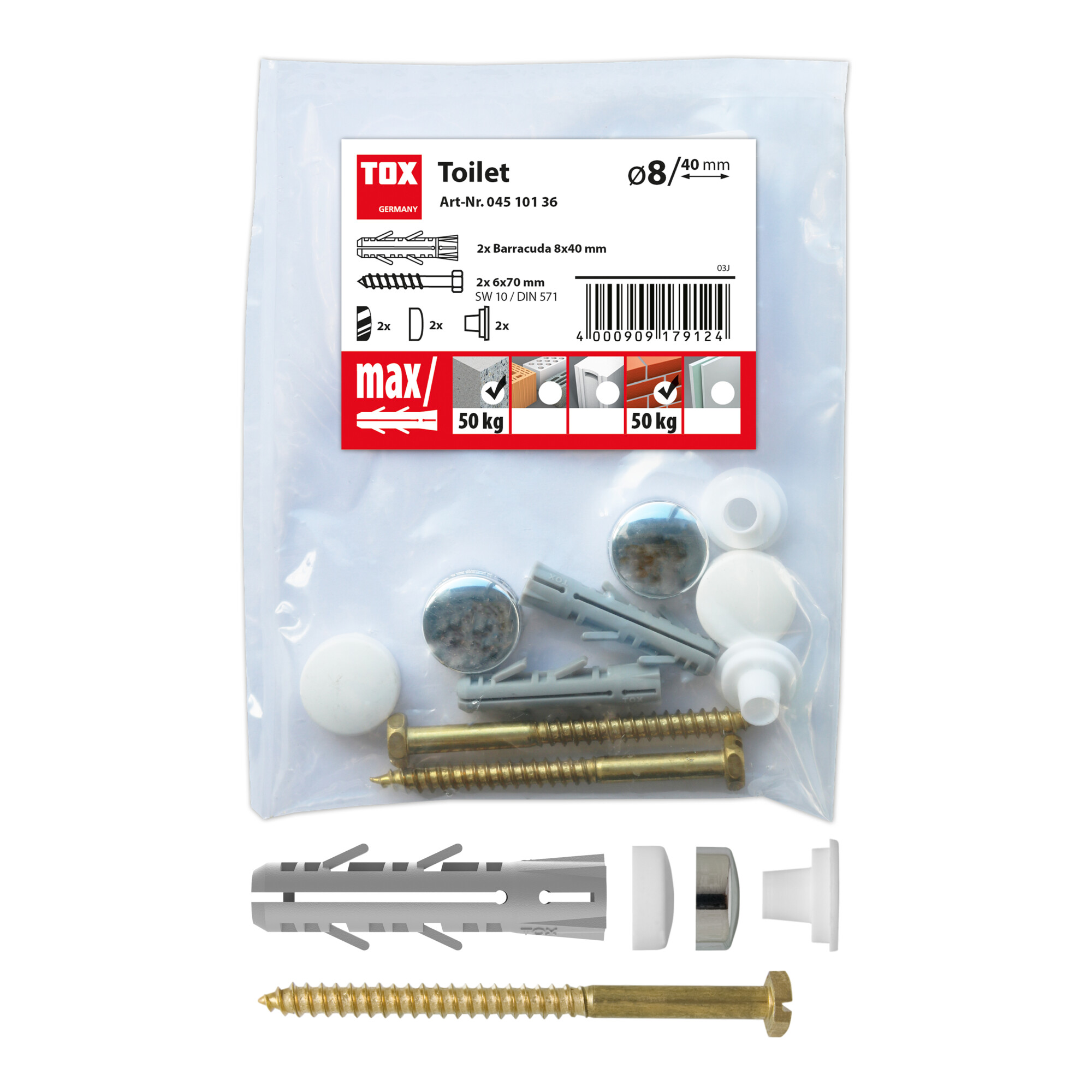 TOX Stand-WC-Befestigung Toilet weiß/chrom