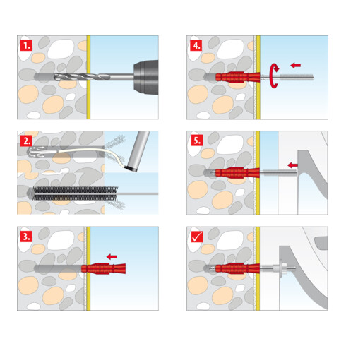 TOX Urinal- & Waschtischbefestigung Piss-Fix XL M10 weiß