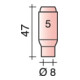Trafimet Keramische Gasdüse Standard, L: 47 mm-1