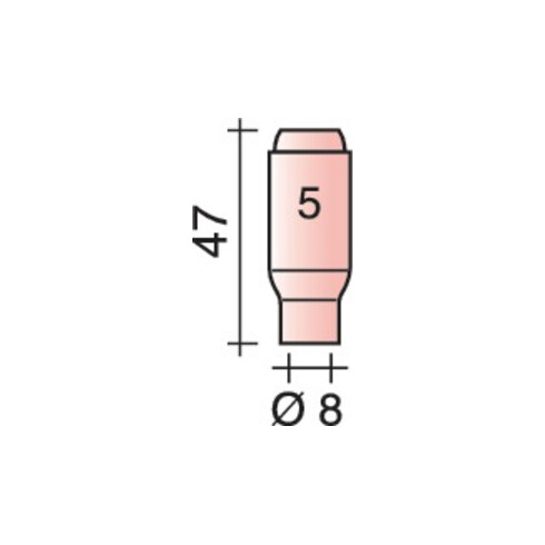 Trafimet Keramische Gasdüse Standard, L: 47 mm