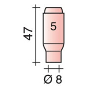 Trafimet Keramische Gasdüse Standard, L: 47 mm-1