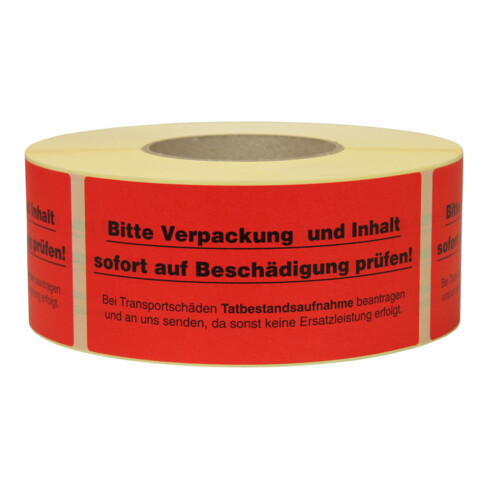 TransPak Étiquettes d'avertissement Vérifier le contenu 1 000 pcs/rouleau