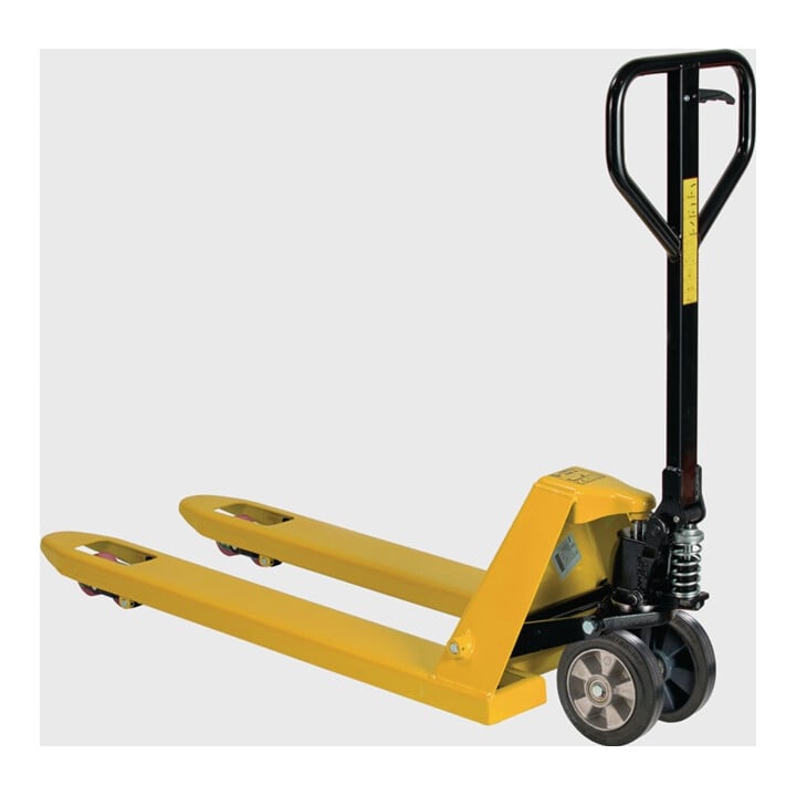 Transpalette L. fourche 1150 mm cap.ch. 2200 kg acier jaune séc., RAL 1003 caout