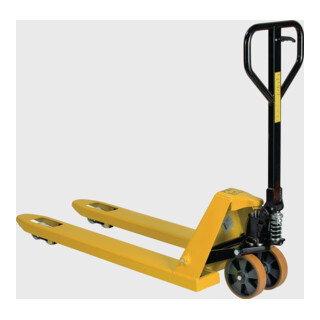 Transpalette L. fourche 1150 mm cap.ch. 2200 kg acier jaune sécur., RAL 1003 pol