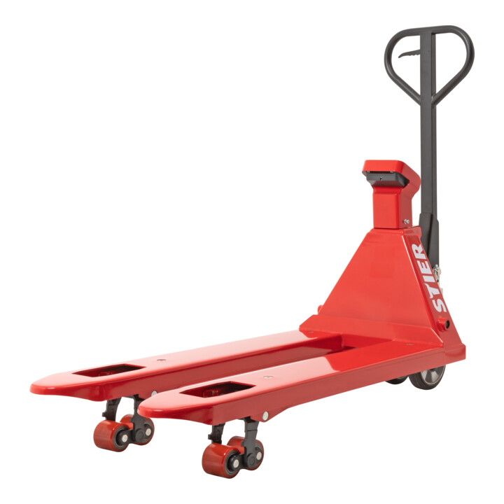 Transpalette peseur STIER, incréments de 1 kg, capacité 2 000 kg