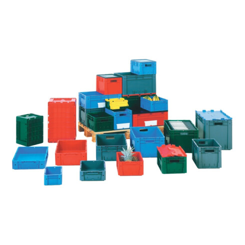Transportbehälter L400xB300xH145mm blau PP Schwerlast Seitenwände geschl.