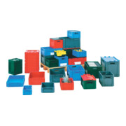 Transportbehälter L400xB300xH145mm blau PP Schwerlast Seitenwände geschl.