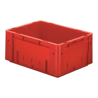 Transportbehälter L400xB300xH175mm rot PP Schwerlast Seitenwände geschl.