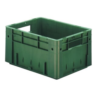 Transportbehälter L400xB300xH210mm grau PP Schwerlast Seitenwände geschl.