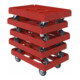 Transportroller B410xT610 mm rot Traglast 300kg