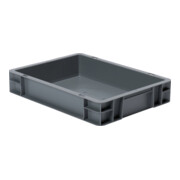 Transportstapelbehälter L400xB300xH75mm grau PP Seitenwände geschl.LA-KA-PE