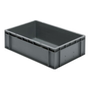 Transportstapelbehälter L600xB400xH175mm grau PP Seitenwände geschl.LA-KA-PE