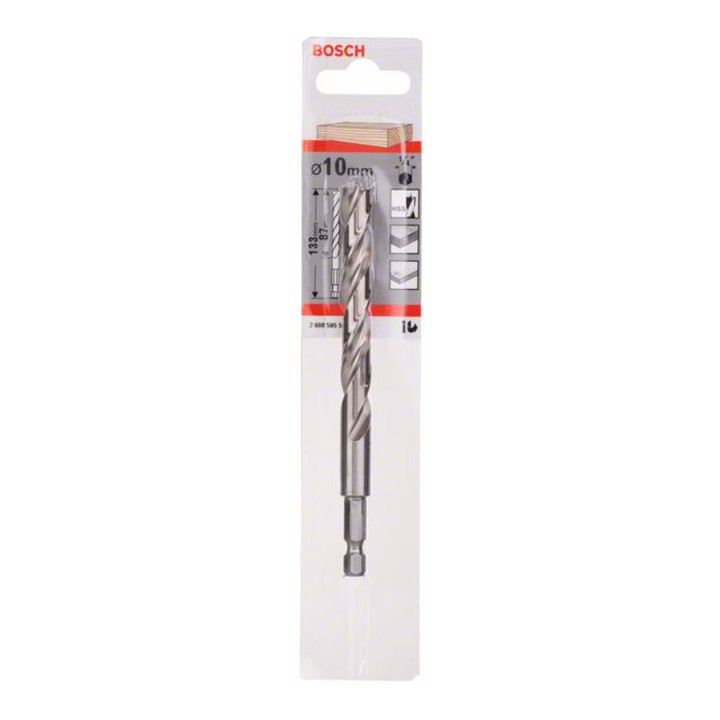 Bosch Punta trapano elicoidale per legno, con attacco esagonale, da 1/4" 10x87x133mm