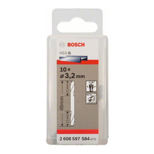 Bosch Punta trapano doppia HSS-G 3,2x11x49mm