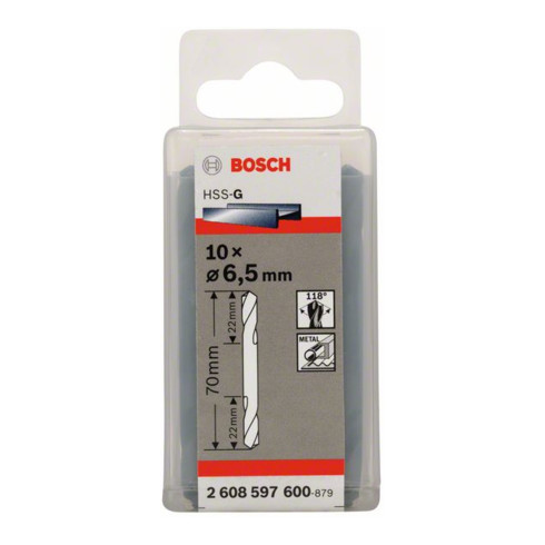 Bosch Punta trapano doppia HSS-G 6,5x22x70mm