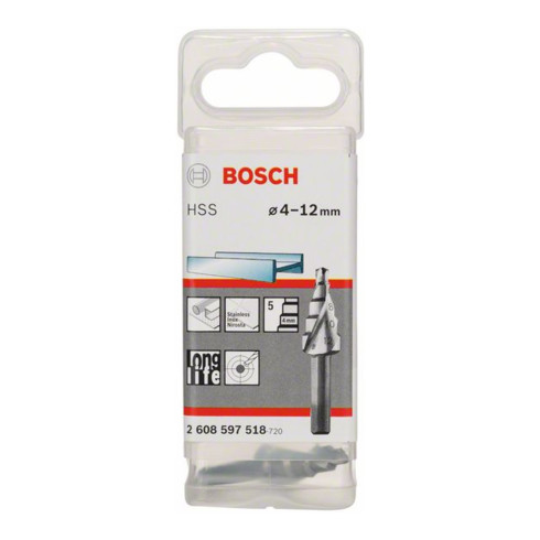 Bosch Punta trapano a gradino HSS 4, 12mm 6mm 50mm 5 gradini
