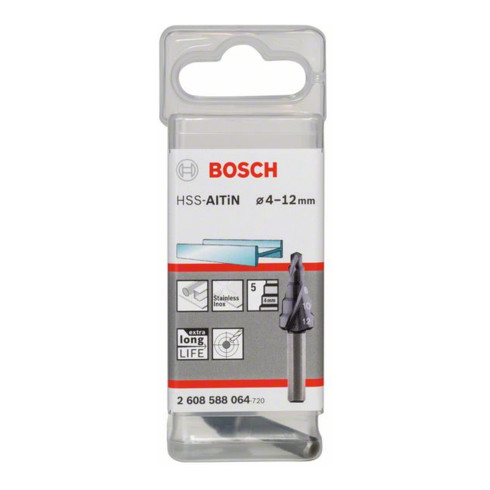 Bosch Punta trapano a gradino HSS-AlTiN 4, 12mm 6mm 50mm 5 gradini