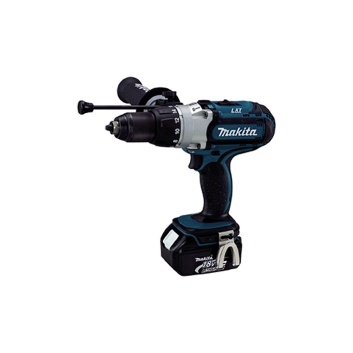Makita Trapano avvitatore a percussione a batteria, 3Velocità, 18V/5,0 Ah DHP451RTJ