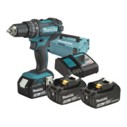Makita Trapano avvitatore a percussione a batteria 18V +3 batterie DHP482RF3J-1