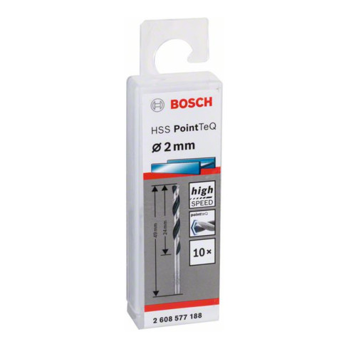 Bosch Punte trapano elicoidali HSS PointTeQ DIN 338 per metallo, 2pz.