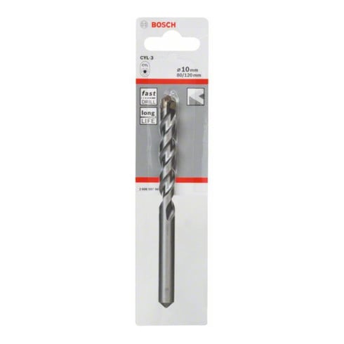 Bosch Punta trapano per calcestruzzo CYL-3 Silver Percussion, 10x80x120mm Ø9mm