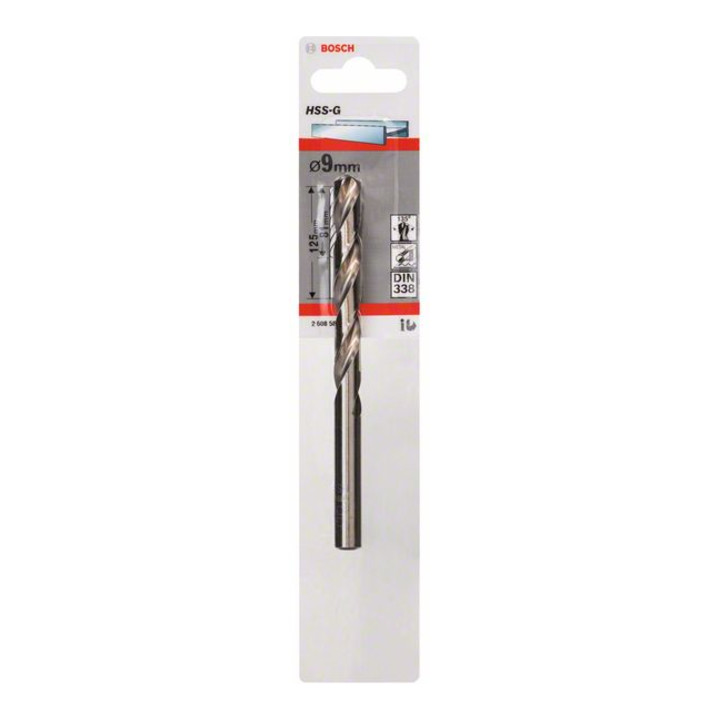 Bosch Punta trapano HSS-G DIN 338 per metallo, 9x81x125mm