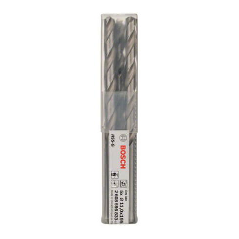 Bosch Punta trapano HSS-G DIN 340 per metallo, 11x128x195mm