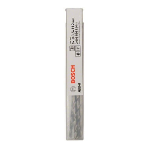 Bosch Punta trapano HSS-G DIN 340 per metallo, 3,5x73x112mm