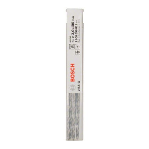 Bosch Punta trapano HSS-G DIN 340 per metallo, 3x66x100mm