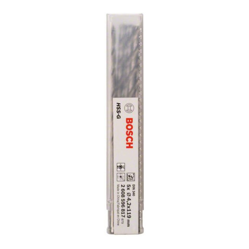 Bosch Punta trapano HSS-G DIN 340 per metallo, 4,2x78x119mm