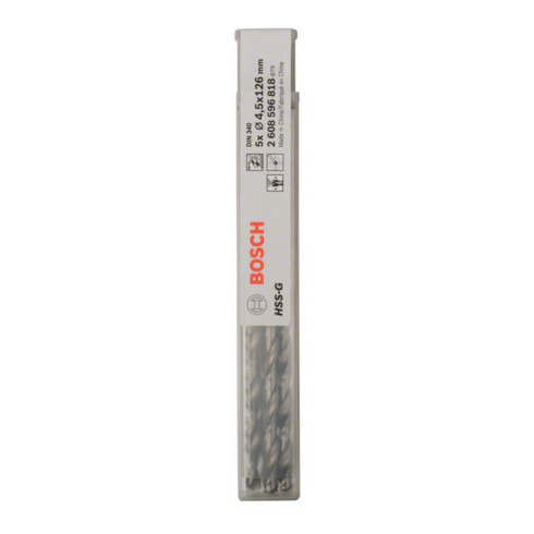 Bosch Punta trapano HSS-G DIN 340 per metallo, 4,5x82x126mm