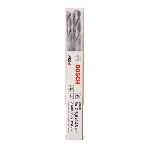 Bosch Punta trapano HSS-G DIN 340 per metallo, 6,5x97x139mm