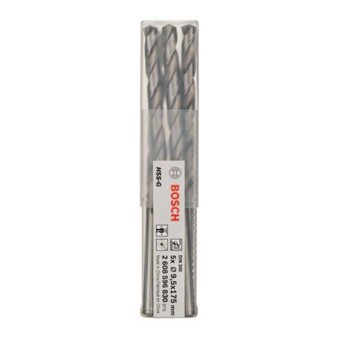 Bosch Punta trapano HSS-G DIN 340 per metallo, 9,5x115x175mm