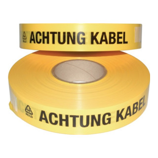 Trassenwarnband L.250 m B.40mm Aufdruck Achtung Kabel